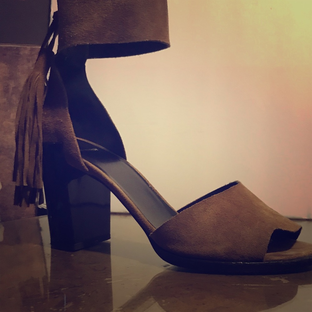Pierre Hardy suede ankle strap pumps w/ tassels